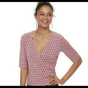Pink V-neck Crop Top (S)